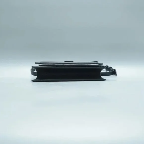 100% Authentic SAINT LAURENT Sunset Mini Black Leather Shoulder Bag 1294-101724 - Picture 5 of 12